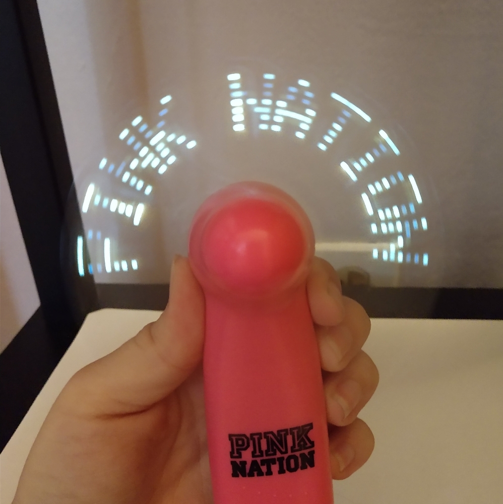 PINK Victoria's Secret handheld fan